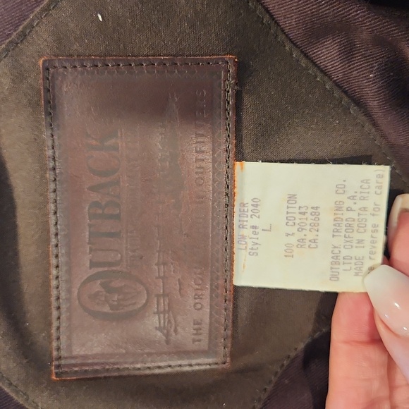 Jacket Winter Outback Trading Dark Brown Oilskin Duster Low Rider Men Western Lg - Picture 7 of 8